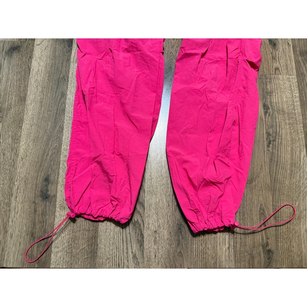 Love Tree Pants Women's Size Small Bright Pink Pull Tie Waist Cargo Pockets - Picture 4 of 13